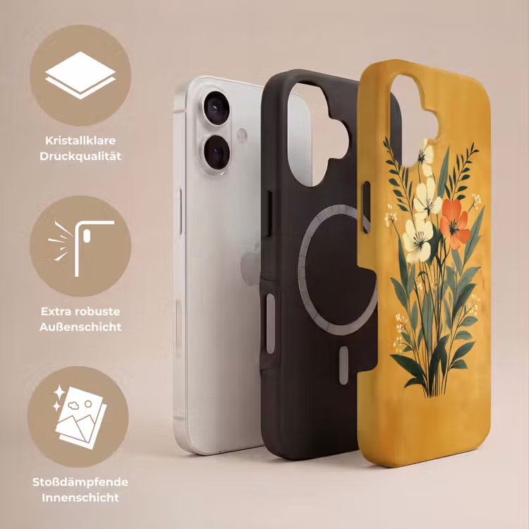 Bladeren - Boeket - Bloemen - Geel Toughcase MagSafe Apple iPhone 17 klein -USP_Lagen_DE