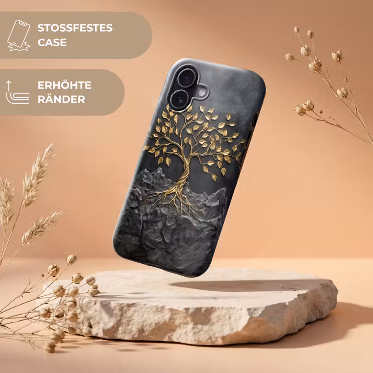 Bladeren - Goud - Boom - Rots Toughcase MagSafe Apple iPhone 17 klein -USP_RandenV_DE