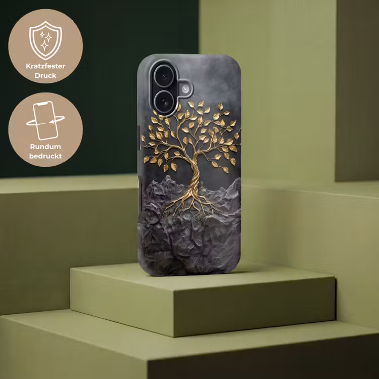 Bladeren - Goud - Boom - Rots Toughcase MagSafe Apple iPhone 17 klein -USP_PrintM_DE