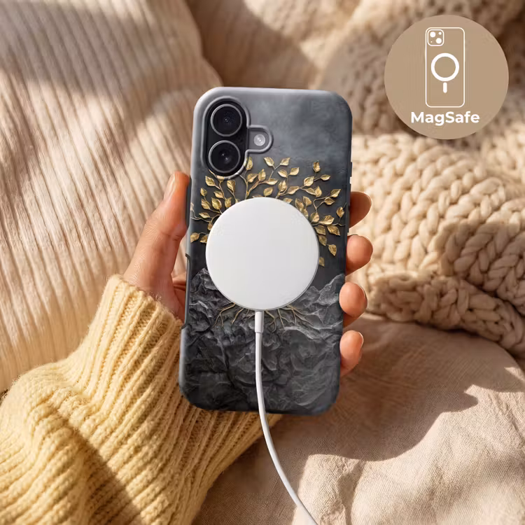 Bladeren - Goud - Boom - Rots Toughcase MagSafe Apple iPhone 17 klein -USP_MagsafeV