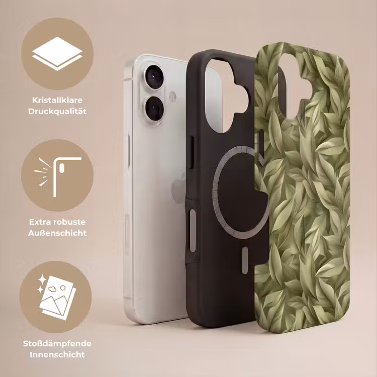 Bladeren - Modern - Groen Toughcase MagSafe Apple iPhone 17 klein 1017 -USP_Lagen_DE