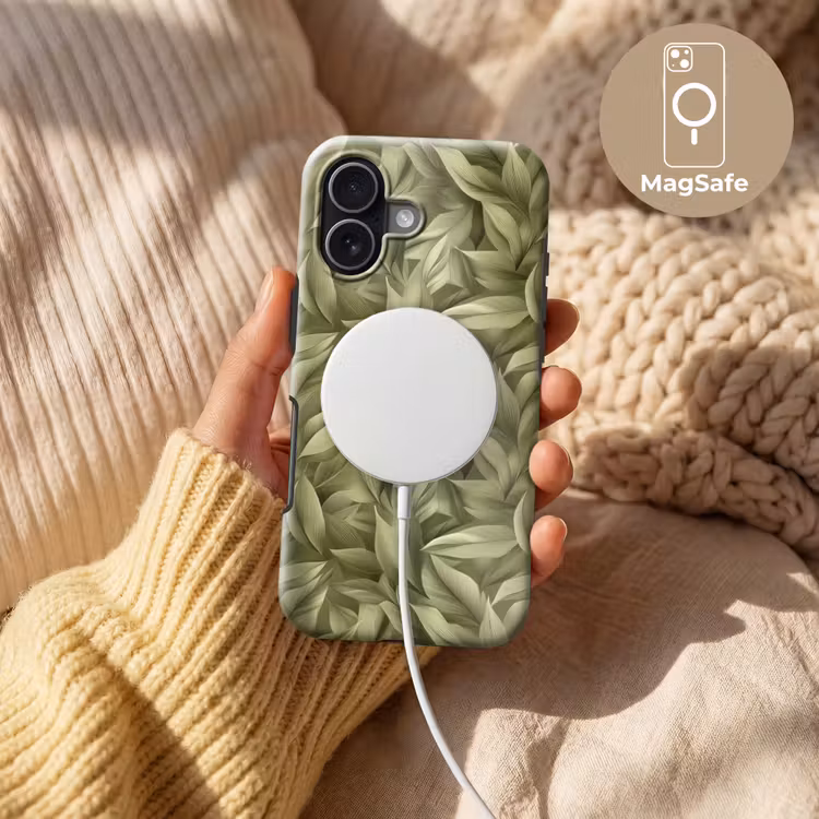 Bladeren - Modern - Groen Toughcase MagSafe Apple iPhone 17 klein 1017 -USP_MagsafeV