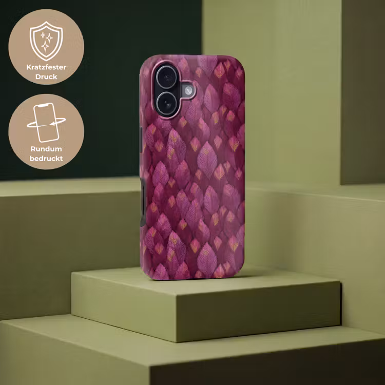 Bladeren - Patroon - Burgundy Toughcase MagSafe Apple iPhone 17 klein 1017 -USP_PrintM_DE