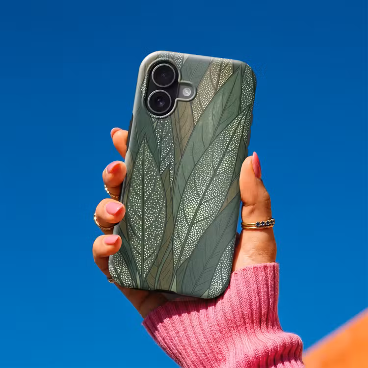 Bladeren - Patroon - Gestippeld - Natuur - Groen Toughcase MagSafe Apple iPhone 17 klein -Sfeer1V