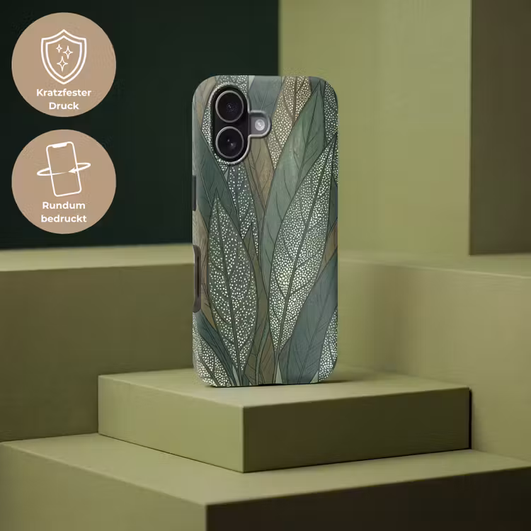 Bladeren - Patroon - Gestippeld - Natuur - Groen Toughcase MagSafe Apple iPhone 17 klein -USP_PrintM_DE