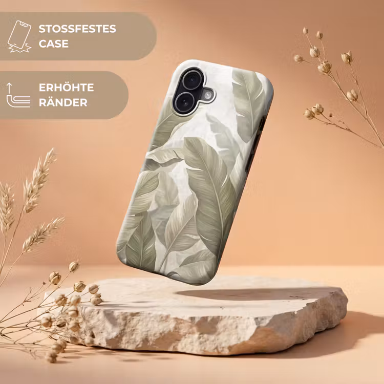 Bladeren - Tropisch - Natuur - Abstract - Beige Toughcase MagSafe Apple iPhone 17 klein -USP_RandenV_DE