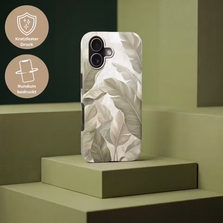 Bladeren - Tropisch - Natuur - Abstract - Beige Toughcase MagSafe Apple iPhone 17 klein -USP_PrintM_DE