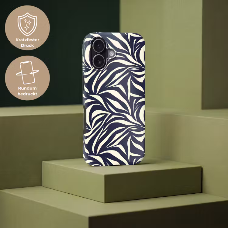 Bladvormen - Blauw - Patroon - Wit Toughcase MagSafe Apple iPhone 17 klein 1017 -USP_PrintM_DE
