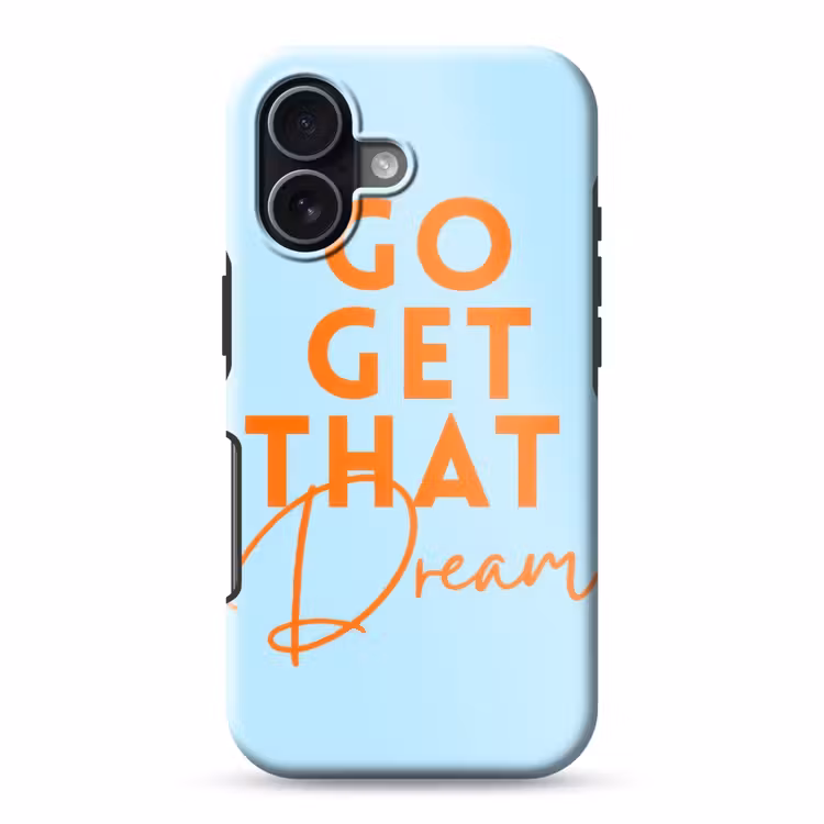 Blauw - Oranje - Tekst Toughcase MagSafe Apple iPhone 17 klein -3d