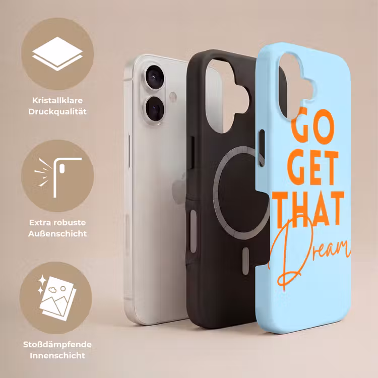 Blauw - Oranje - Tekst Toughcase MagSafe Apple iPhone 17 klein -USP_Lagen_DE