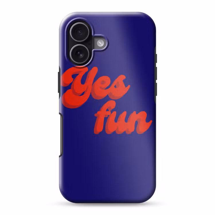 Blauw - Rood - Yes fun - 3D Toughcase MagSafe Apple iPhone 17 klein -3d