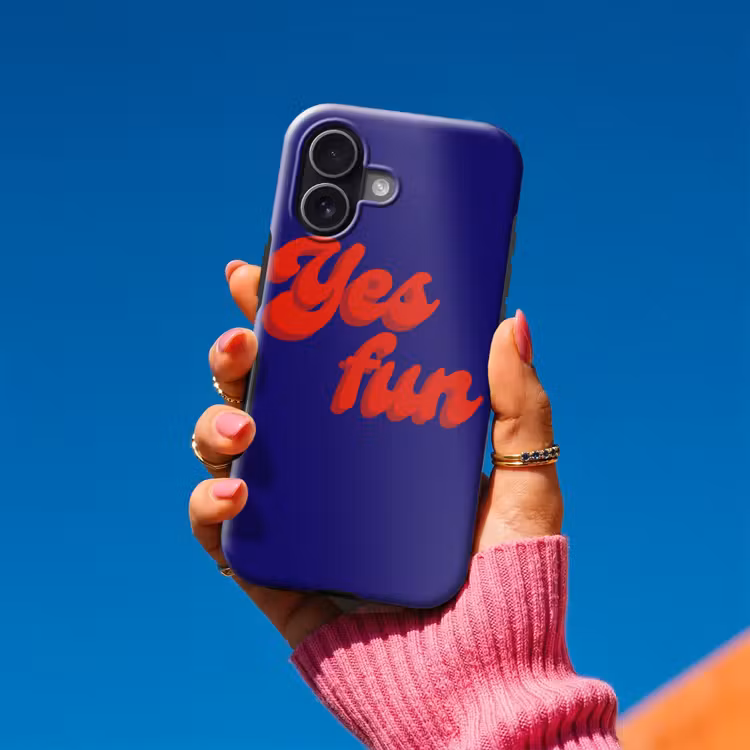 Blauw - Rood - Yes fun - 3D Toughcase MagSafe Apple iPhone 17 klein -Sfeer1V