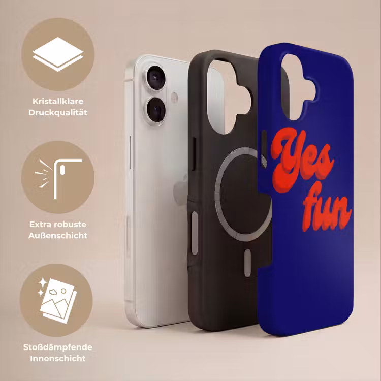 Blauw - Rood - Yes fun - 3D Toughcase MagSafe Apple iPhone 17 klein -USP_Lagen_DE