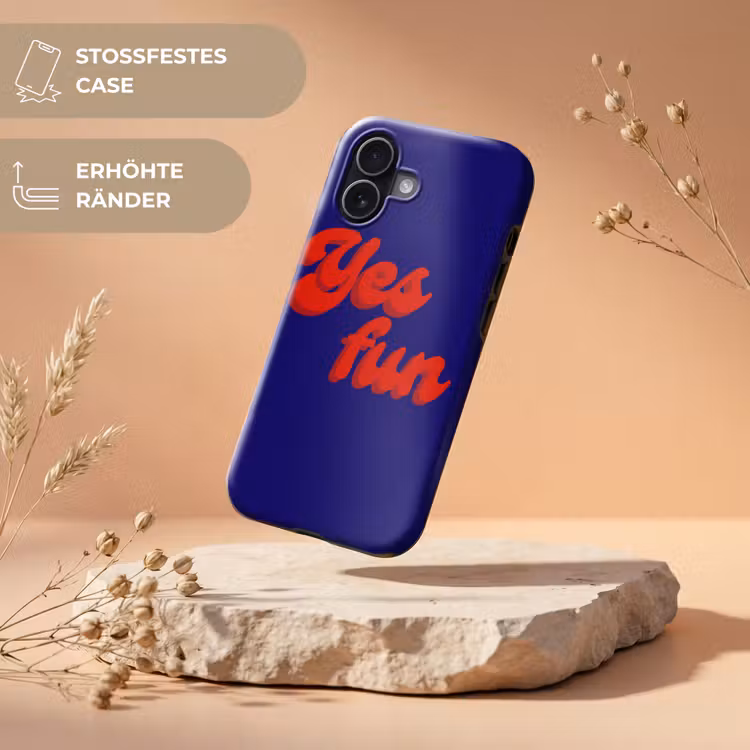 Blauw - Rood - Yes fun - 3D Toughcase MagSafe Apple iPhone 17 klein -USP_RandenV_DE