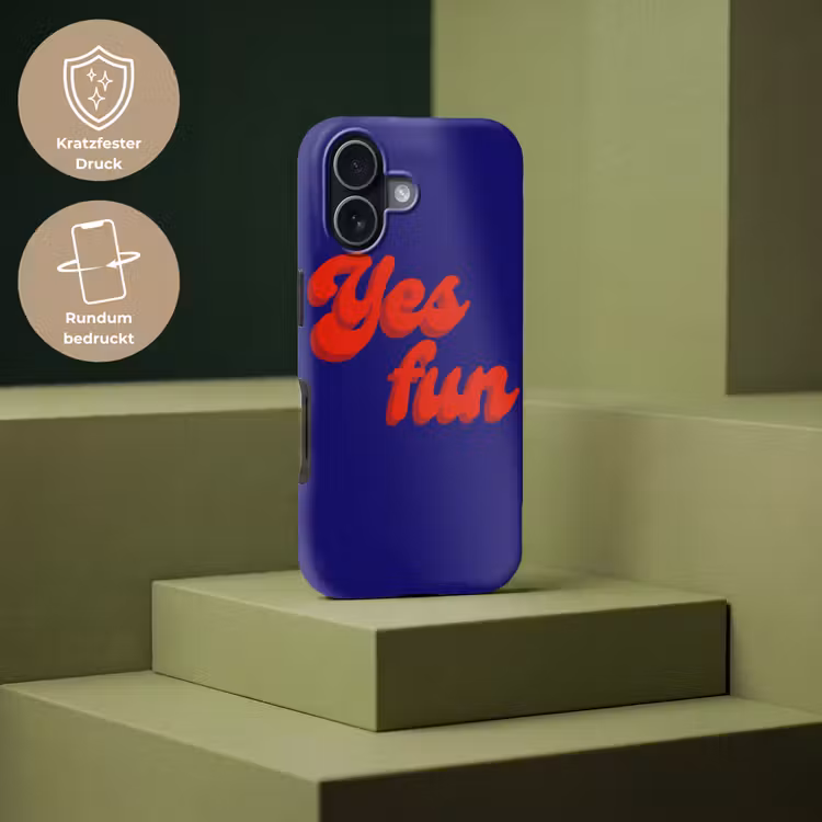 Blauw - Rood - Yes fun - 3D Toughcase MagSafe Apple iPhone 17 klein -USP_PrintM_DE