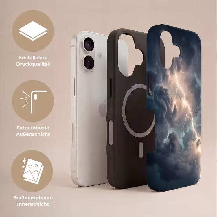 Bliksem - Storm - Natuur - Donker Toughcase MagSafe Apple iPhone 17 klein -USP_Lagen_DE