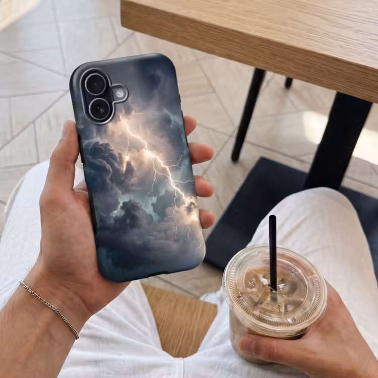 Bliksem - Storm - Natuur - Donker Toughcase MagSafe Apple iPhone 17 klein -Sfeer1M
