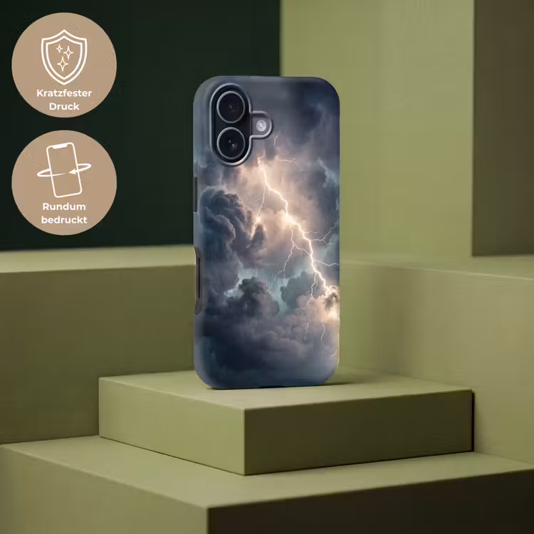 Bliksem - Storm - Natuur - Donker Toughcase MagSafe Apple iPhone 17 klein -USP_PrintM_DE