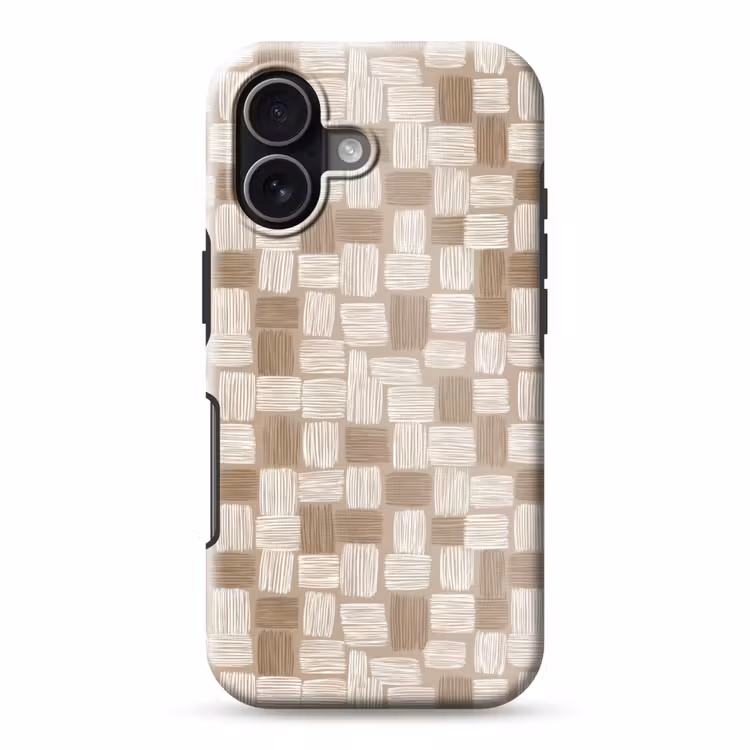 Blok - Patroon - Bruin Toughcase MagSafe Apple iPhone 17 klein 1017 -3d