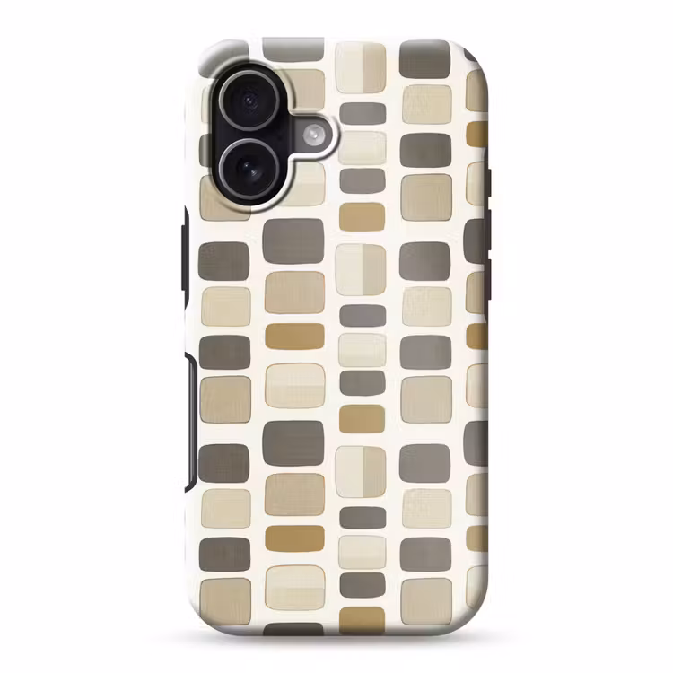 Blokken - Vintage - Grijs Toughcase MagSafe Apple iPhone 17 klein 1017 -3d