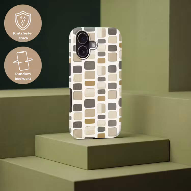 Blokken - Vintage - Grijs Toughcase MagSafe Apple iPhone 17 klein 1017 -USP_PrintM_DE