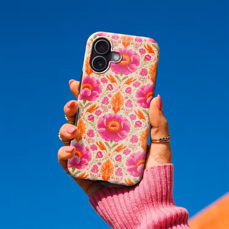 Bloemen - Barok - Roze - Oranje Toughcase MagSafe Apple iPhone 17 klein 1017 -Sfeer1V