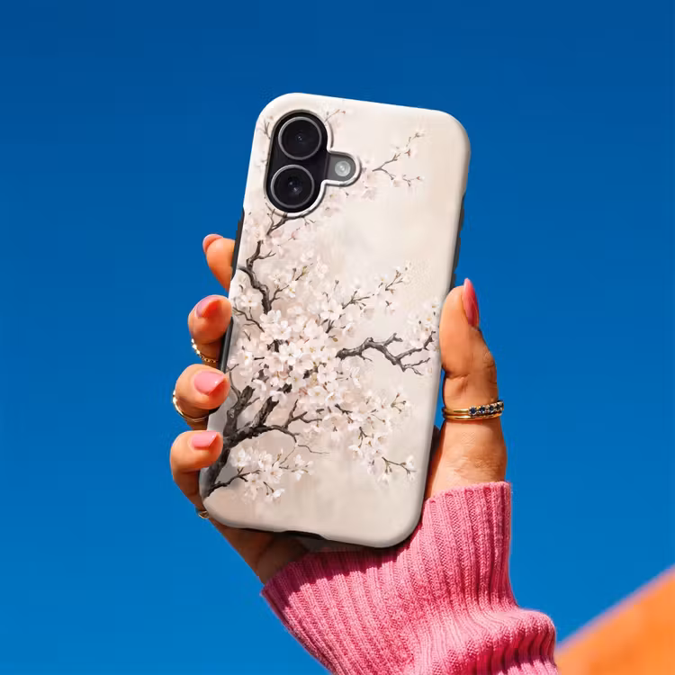 Bloesem - Illustratie - Taupe Toughcase MagSafe Apple iPhone 17 klein -Sfeer1V