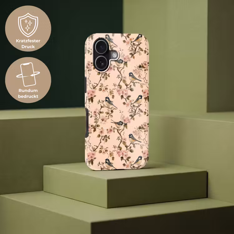 Bloesem - Koolmees - Roze Toughcase MagSafe Apple iPhone 17 klein 1017 -USP_PrintM_DE