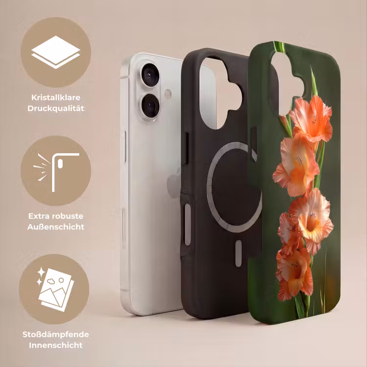 Bloem - Gladiolen - Zalmroze Toughcase MagSafe Apple iPhone 17 klein -USP_Lagen_DE