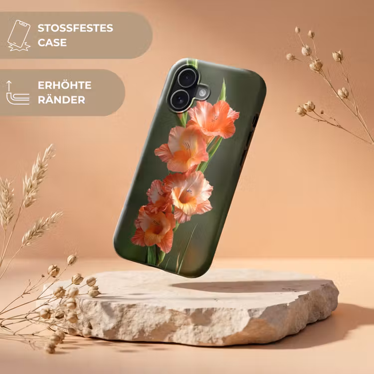 Bloem - Gladiolen - Zalmroze Toughcase MagSafe Apple iPhone 17 klein -USP_RandenV_DE