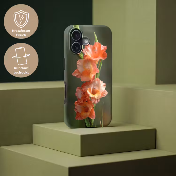 Bloem - Gladiolen - Zalmroze Toughcase MagSafe Apple iPhone 17 klein -USP_PrintM_DE