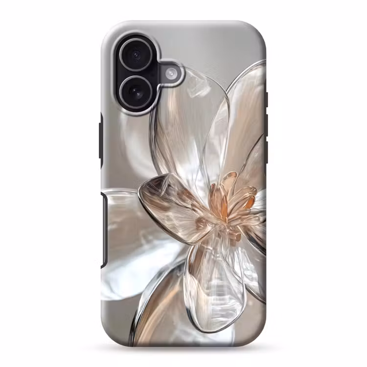 Bloem - Glazen - Doorzichtig Toughcase MagSafe Apple iPhone 17 klein -3d