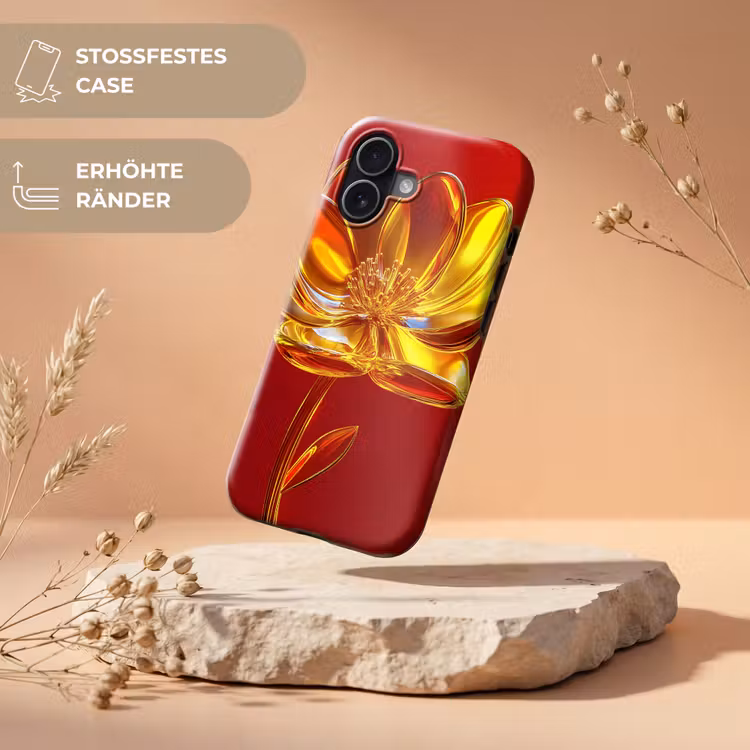Bloem - Goud - Glazen Toughcase MagSafe Apple iPhone 17 klein -USP_RandenV_DE