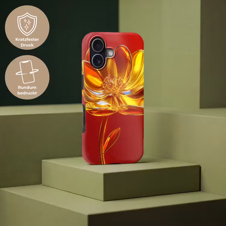 Bloem - Goud - Glazen Toughcase MagSafe Apple iPhone 17 klein -USP_PrintM_DE