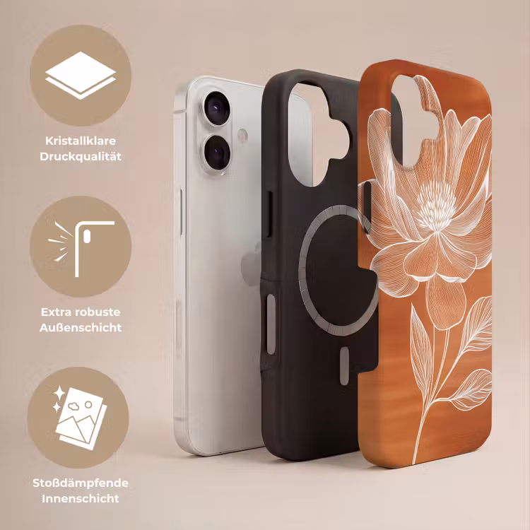 Bloem - Minimalistisch - Wit Toughcase MagSafe Apple iPhone 17 klein -USP_Lagen_DE