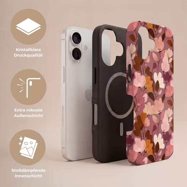 Bloem - Patroon - Roze Toughcase MagSafe Apple iPhone 17 klein 1017 -USP_Lagen_DE
