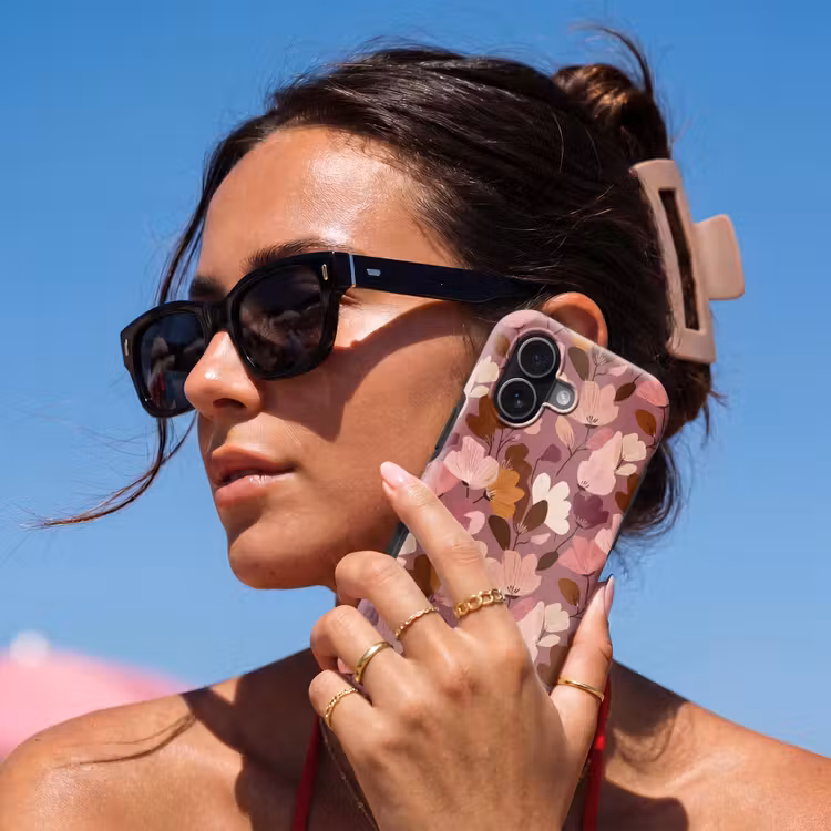 Bloem - Patroon - Roze Toughcase MagSafe Apple iPhone 17 klein 1017 -Sfeer2V