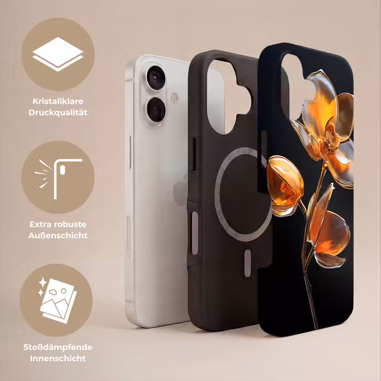 Bloem - Orchidee - Oranje Toughcase MagSafe Apple iPhone 17 klein -USP_Lagen_DE
