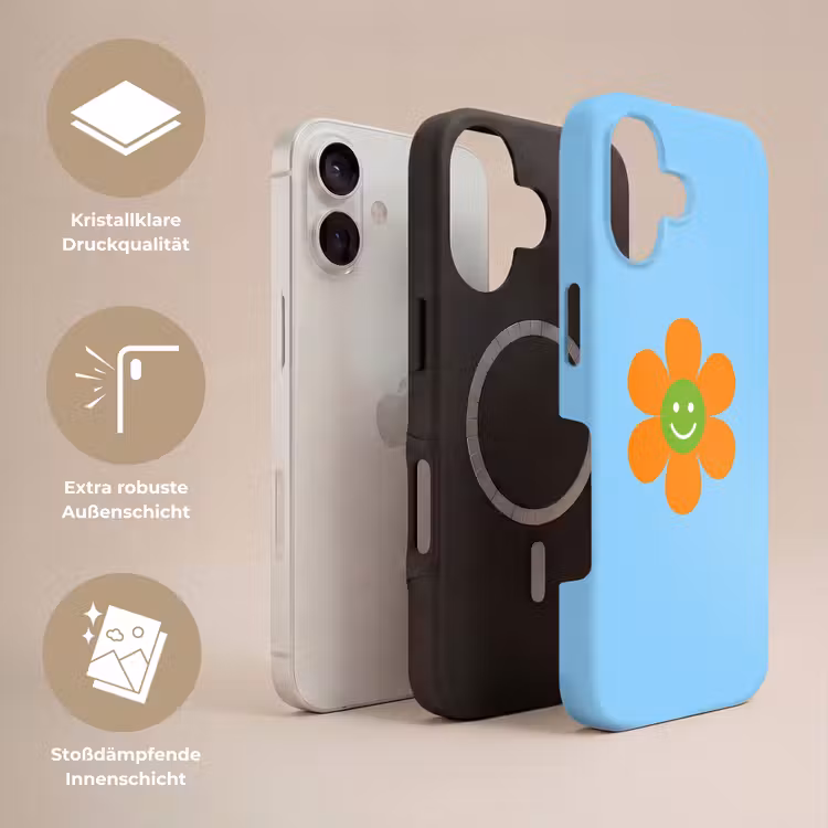 Bloem - Smiley - Kleurrijk Toughcase MagSafe Apple iPhone 17 klein -USP_Lagen_DE