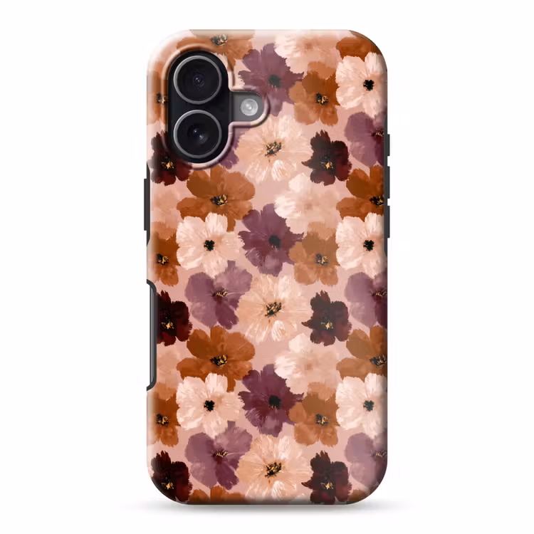 Bloemen - Abstract - Aardetinten Toughcase MagSafe Apple iPhone 17 klein 1017 -3d