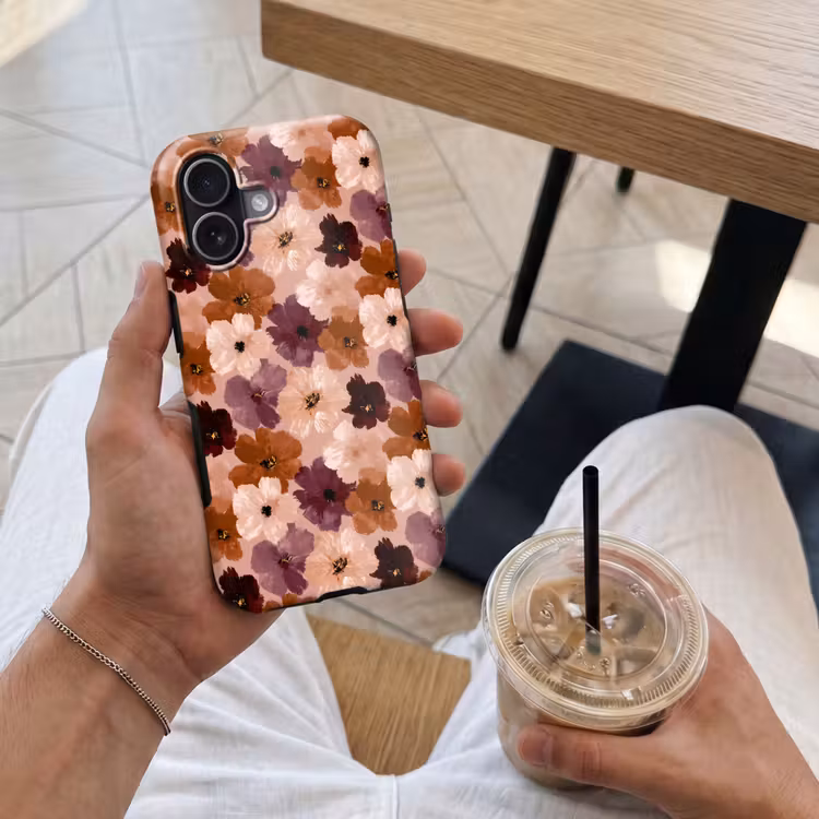Bloemen - Abstract - Aardetinten Toughcase MagSafe Apple iPhone 17 klein 1017 -Sfeer1M