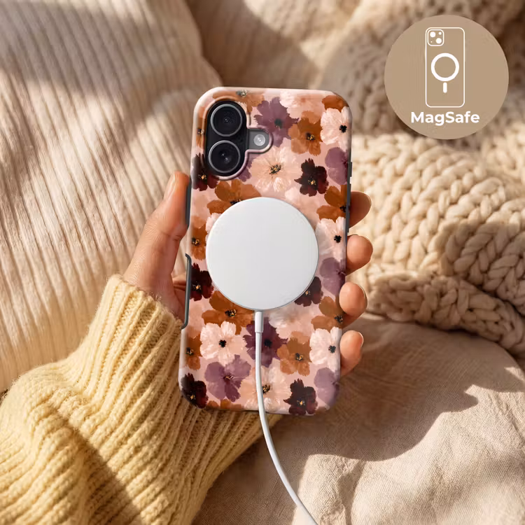 Bloemen - Abstract - Aardetinten Toughcase MagSafe Apple iPhone 17 klein 1017 -USP_MagsafeV