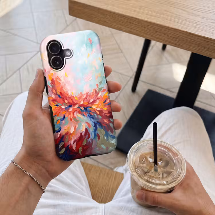 Bloemen - Abstract - Kunst - Modern Toughcase MagSafe Apple iPhone 17 klein -Sfeer1M