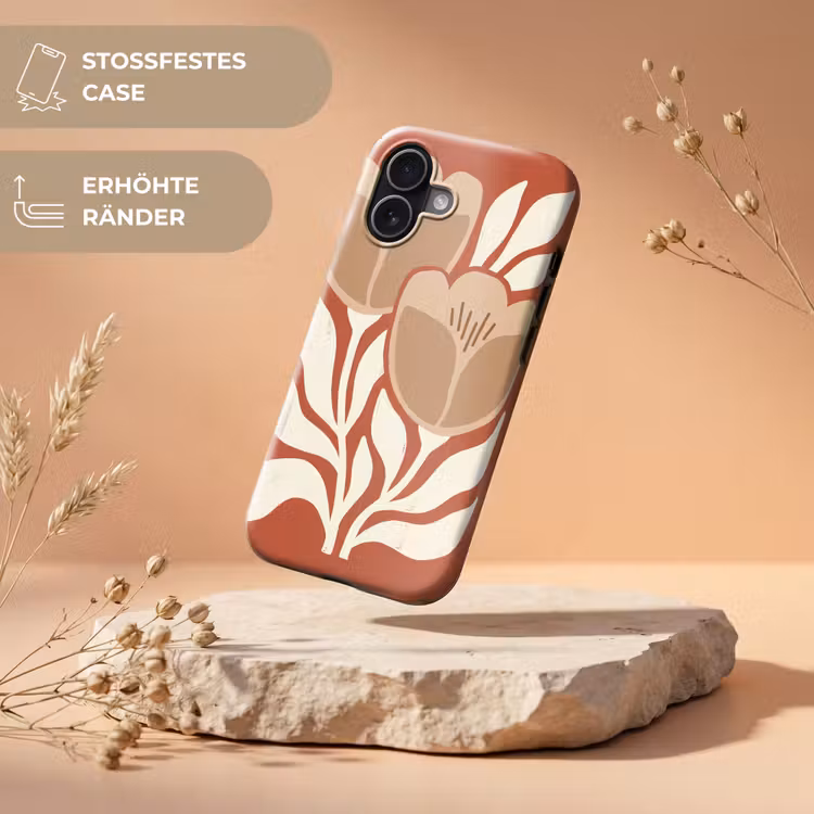 Bloemen - Abstract - Modern - Beige - Natuur Toughcase MagSafe Apple iPhone 17 klein -USP_RandenV_DE