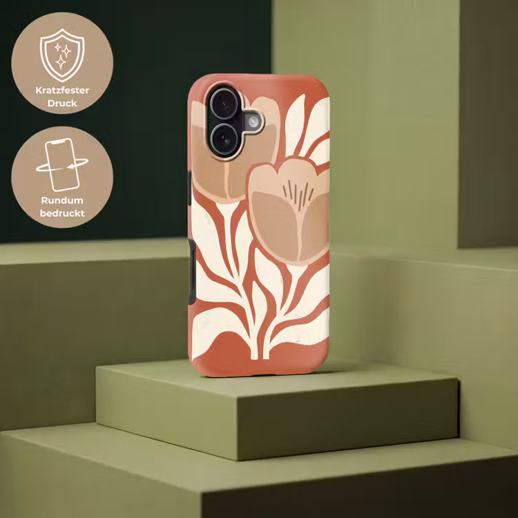 Bloemen - Abstract - Modern - Beige - Natuur Toughcase MagSafe Apple iPhone 17 klein -USP_PrintM_DE