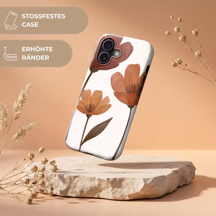 Bloemen - Abstract - Modern - Bruin - Decoratief Toughcase MagSafe Apple iPhone 17 klein -USP_RandenV_DE