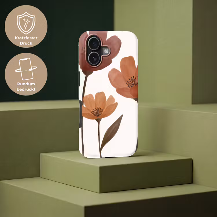 Bloemen - Abstract - Modern - Bruin - Decoratief Toughcase MagSafe Apple iPhone 17 klein -USP_PrintM_DE