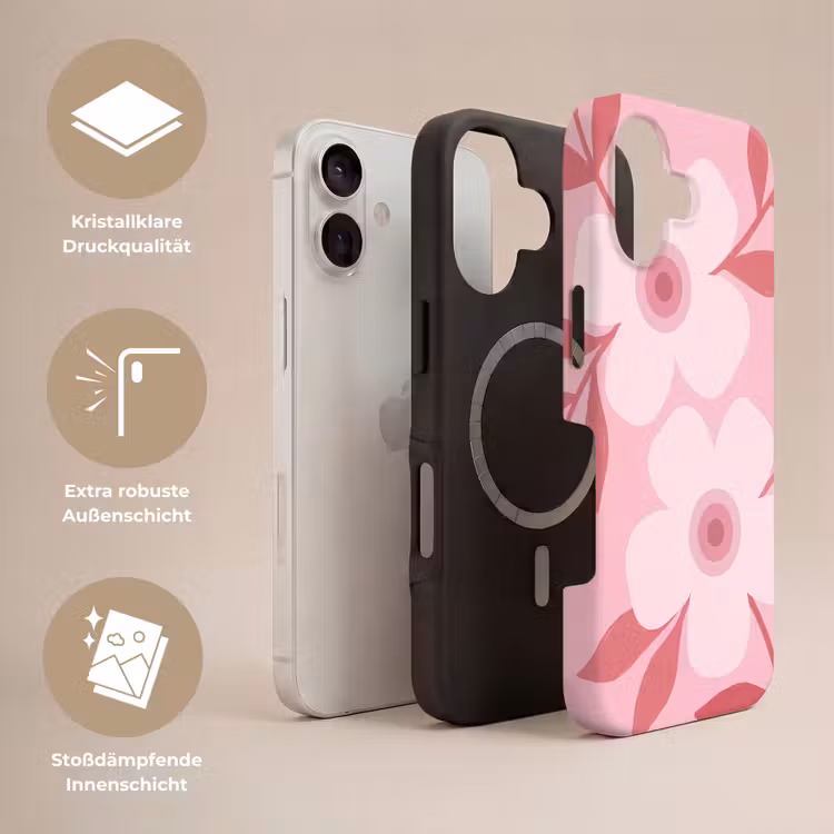 Bloemen - Abstract - Modern - Roze - Natuur Toughcase MagSafe Apple iPhone 17 klein -USP_Lagen_DE