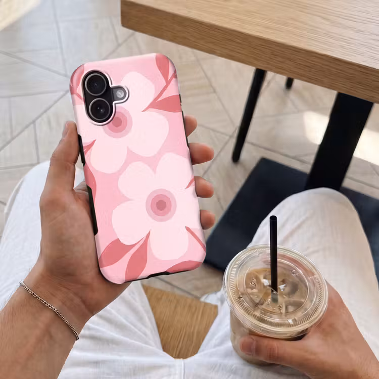 Bloemen - Abstract - Modern - Roze - Natuur Toughcase MagSafe Apple iPhone 17 klein -Sfeer1M