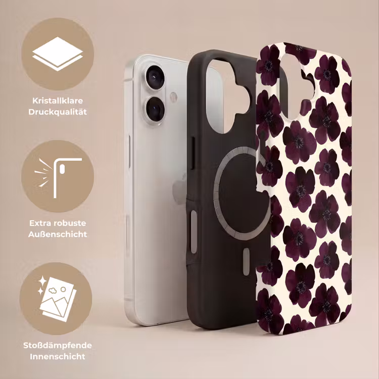 Bloemen - Aquarel - Paars Toughcase MagSafe Apple iPhone 17 klein 1017 -USP_Lagen_DE